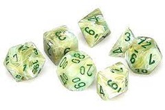 Marble Green/Dark Green Polyhedral 7-Dice Set